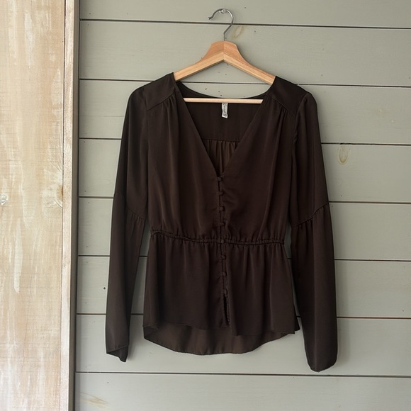 Gentle Fawn Button Front Peplum Blouse – XS - Picture 2 of 7